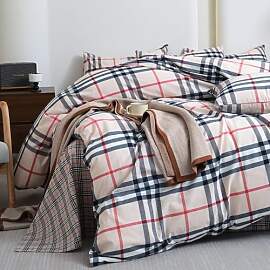 Nesture Bettwäsche 200x200 Baumwolle Kariert