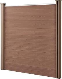 NEU.HOLZ WPC Gartenzaun Segovia mit 2 Pfosten 183