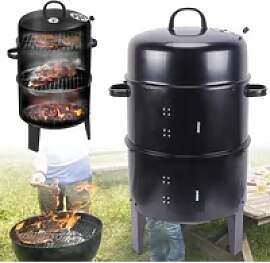 NEU Holzkohle-BBQ-Grill Smoker Box Räucherofen