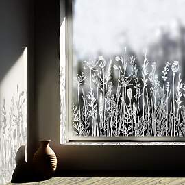 Neukids Weiß Pflanze Fenster Deko, Blume Gras