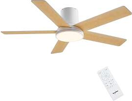 Newday 132cm Groß Deckenventilatoren Holz,