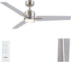 Newday Deckenventilatoren Holz Silber, 122cm