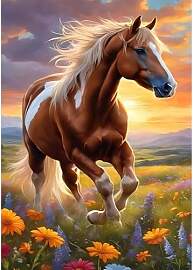 NEWENMO 5D Braunes Pferd Diamond Painting Full