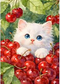 NEWENMO Süße Weiße Katze Diamond Painting