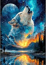 NEWENMO Weißer Wolf Diamond Painting