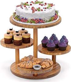 NEWFUN Cupcake Ständer, Etagere Holz, Etagere 4