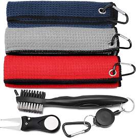 Newofview 3-in-1 Golfzubehör Set,Mikrofaser