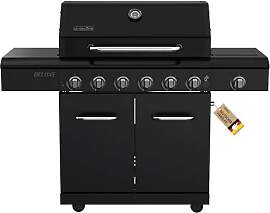 Nexgrill Deluxe 6+1 Brenner Gasgrill matt schwarz