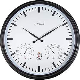 NeXtime 4306ZW Wanduhr, Kunststoff, Schwarz, 50.8cm