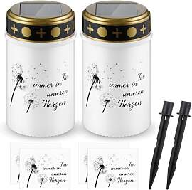 Nezyo 2 Solar LED Grablicht Friedhofskerzen