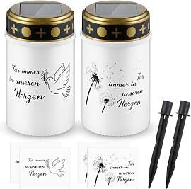 Nezyo 2 Solar LED Grablicht Friedhofskerzen