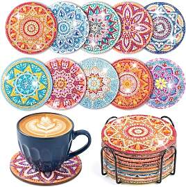 Nhgkju Diamond Painting-Untersetzer Set von 10 -