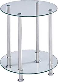 NICEME 2-Ablagen Beistelltisch rund, Kleiner
