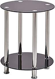 NICEME 2-Ablagen Beistelltisch rund, Kleiner