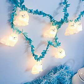 Niedliche Katze mit Weinstock LED Lichterketten