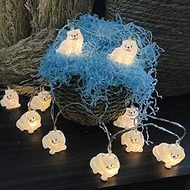 Niedliche Weiße Katze LED Lichterketten