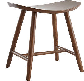 Niedriger Holzhocker dunkel H46.5 DEMORY