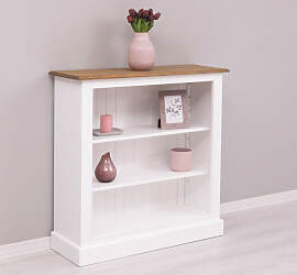 Niedriges Bücherregal Massivholz weiß