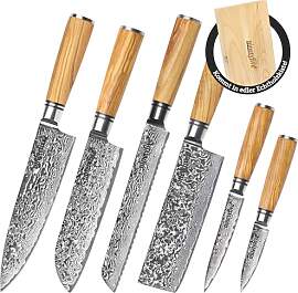 ninetyfive® hochwertiges 6 teiliges Damastmesser