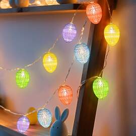 Ninonly Ostern Lichterkette, 2 Modi Ostereier
