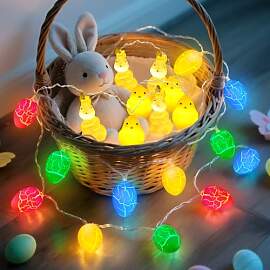 Ninonly Ostern Lichterkette mit Hasen Küken