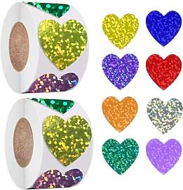 NISENTIA Glitzer Herz Sticker, 1000 Stück