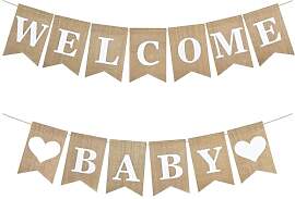 NISENTIA Willkommen Baby Girlande Banner, Vintage