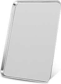 NIYANGLE Flaches Edelstahl Serviertablett 35X25cm