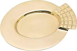 NKlaus Oval Messing Kerzenteller gold poliert
