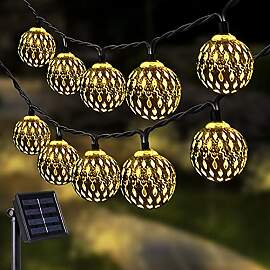 NLNEY NLNEY Solar-Lichterkette, 7 m, 50 LEDs, für 