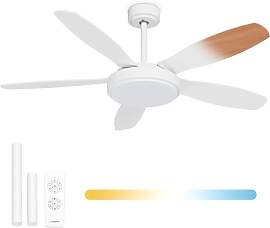 Noaton® Maia Weiß/Ahorn Deckenventilator mit