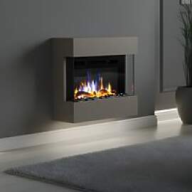 Noble Flame LIMA Wandkamin: Seidengrau - mit