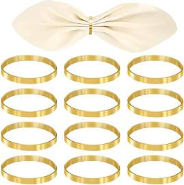 Nogeqi 12 Stück Metall Napkin Rings Gold,