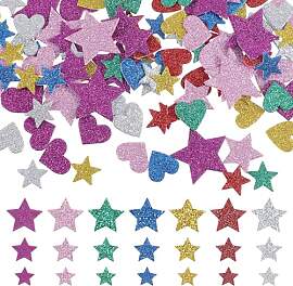 Nogeqi 320 Stück Glitter Schaumstoff Aufkleber