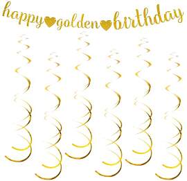 Nogeqi Girlande Geburtstag 6 Stück Hängende