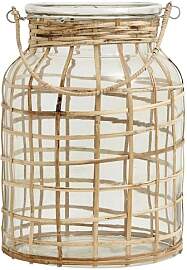 Nordal Grosse Laterne aus Bambus beige,