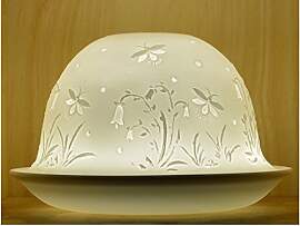 Nordic Lights Teelichthalter mit Schablonenblume,