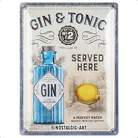 Nostalgic-Art Retro Blechschild, 30 x 40 cm, Gin
