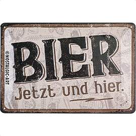 Nostalgic-Art Retro Blechschild, Bier jetzt und