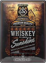 Nostalgic-Art Retro Blechschild, Whiskey Sunshine
