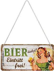 Nostalgic-Art Retro Hängeschild, 10 x 20 cm, Bier 