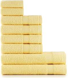 nottoc Handtücher Set Gelb 8-TLG / 2 Badetücher