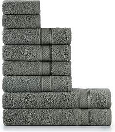 nottoc Handtücher Set Grün 8-TLG / 2 Badetücher 