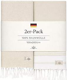 NOUR Hamamtuch Strandtuch | 2er Pack | groß