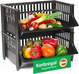 Novaliv 2 Stück Korbregal Schwarz Steckregal