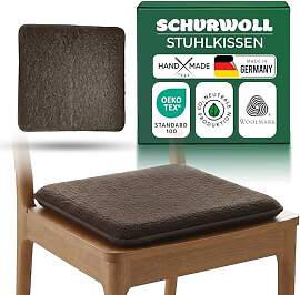 Novaliv 2er Set Sitzauflage Wolle 38 x 38 cm