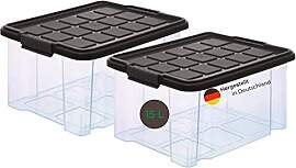 Novaliv 2x Aufbewahrungsbox mit Deckel 15l