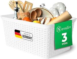 Novaliv 3er Set Lebensmittelechte Körbe Küche
