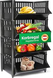 Novaliv 4 Stück Korbregal Schwarz Steckregal