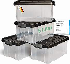 Novaliv 4x Aufbewahrungsboxen mit Deckel 5L